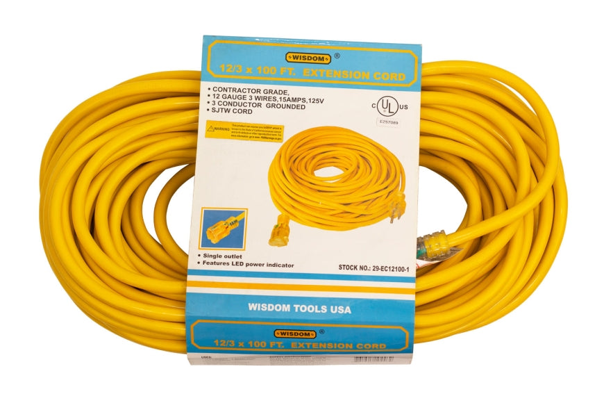 100 ft. 12/3 Heavy Duty Indoor/Outdoor Extension Cord (29-EC12100)