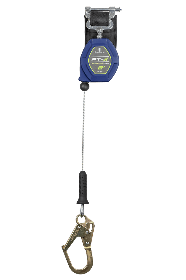8' FT-X™ Cable Class 2 Leading Edge Personal SRL-P, Single-leg with Steel Mini Rebar Hook (82808SP0)