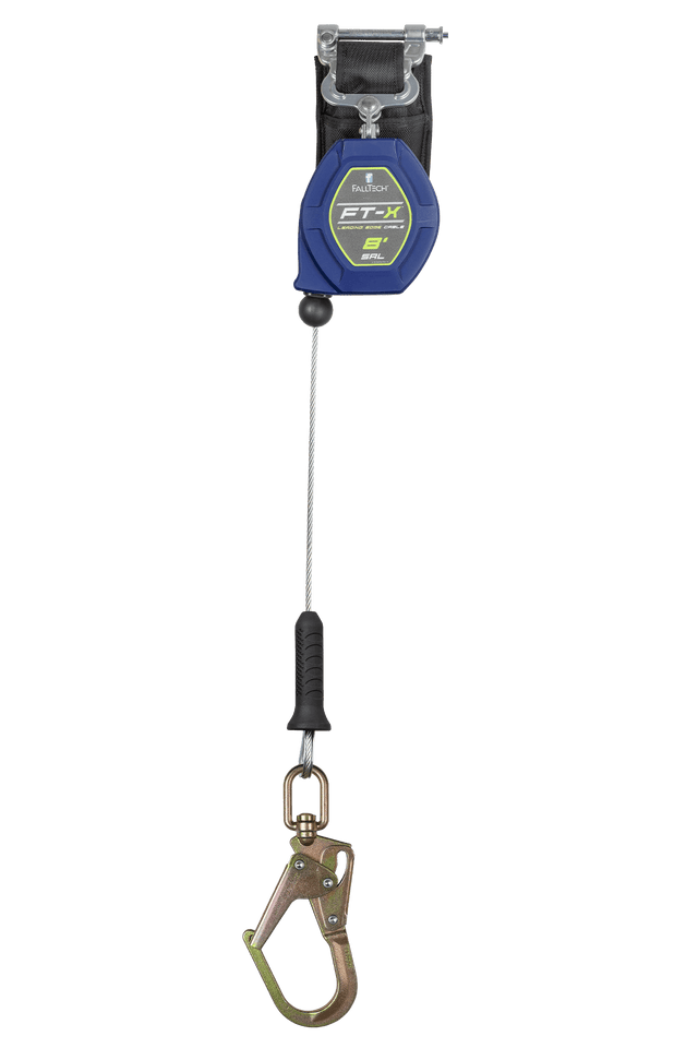 8' FT-X™ Cable Class 2 Leading Edge Personal SRL-P, Single-leg with Steel Swivel Mini Rebar Hook (82808SP0S)