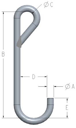 5/16" X 9" J-HOOK STYLE 9 250# CAPACITY (19476-9)