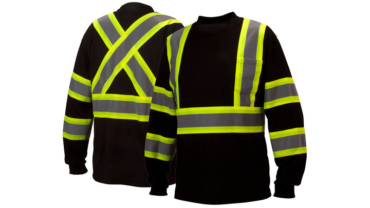 Black Long sleeve moisture wicking t-shirt in black - large (RCLTS3111L) Per 1