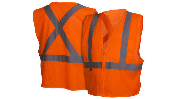 Orange Hi-Vis Orange Vest with Reflective Tape - Size Large (RCZ2120L) Per 1