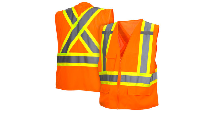 Orange Hi-Vis Orange Vest with Contrasting Reflective Tape - Size 5X Large (RCZ2420X5) Per 1