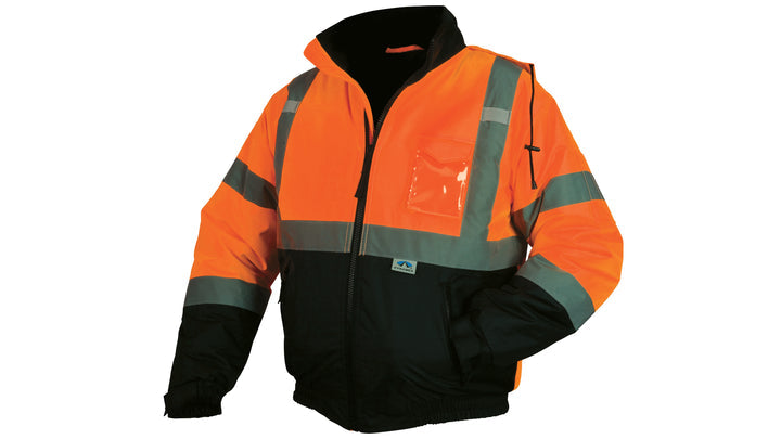 Orange Hi-Vis Orange Bomber Jacket with Quilted Lining - Size Large (RJ3220L) Per 1