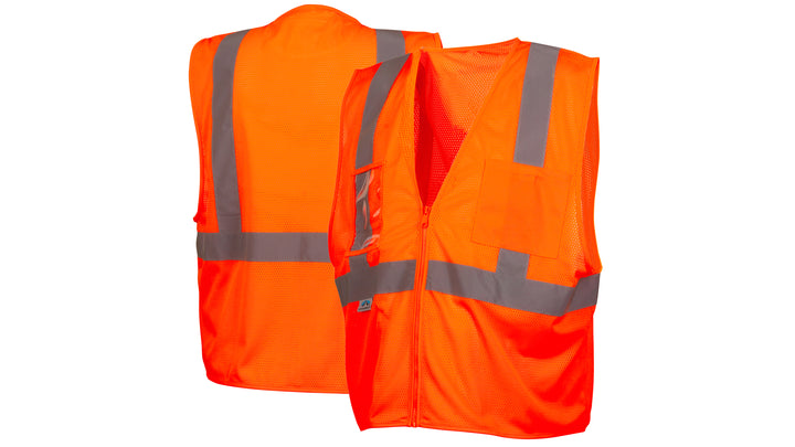 Orange Class 2 Economy Vest with Clear Pocket - Orange - Extra Large (RVZ2120CPXL) Per 5