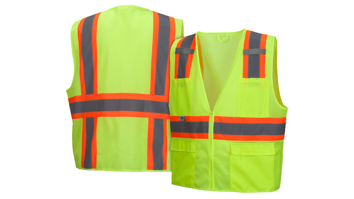 Lime Hi-Viz All Mesh Lime Vest with Contrasting Reflective Tape - Size Small (RVZ2310S) Per 5