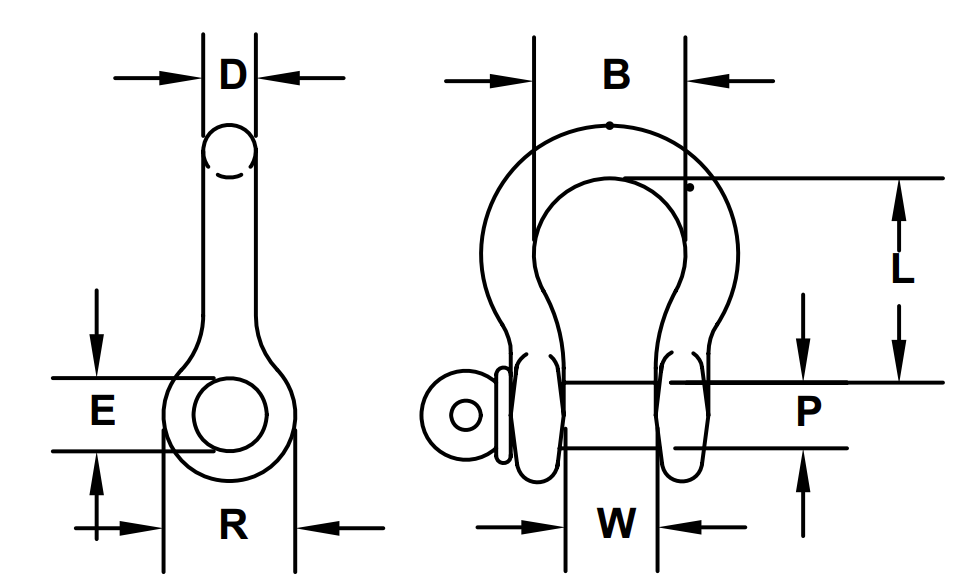 1-1/4" 12 ton Screw Pin Carbon Anchor Shackle Import