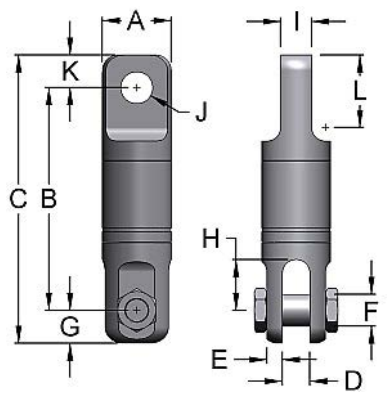 Miller Hydro Link Stainless Steel High Pressure Swivels, Model GG-251HP Eye to Clevis WLL 15 tons