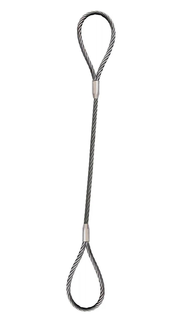 3/8" X 4' single leg wire rope sling with strandard eyes