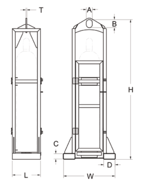 1,500# 4-TANK BOTTLE LIFTER WITH STRAPS AND LOCKING DOORS (17324)