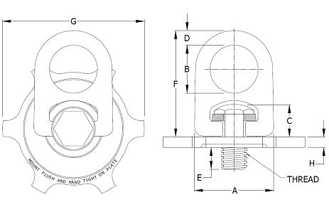 3/4" - Coil Street Plate Swivel Hoist Ring (38005)