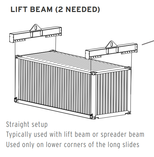 19,000# STRAIGHT CONTAINER LIFT LUG YELLOW (15373)