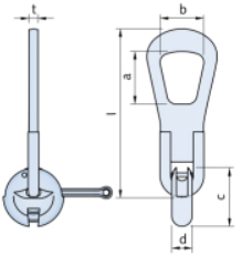 1.5T - 2.5T Precast Anchor Lifting Eye/Clutch with Bale Hook