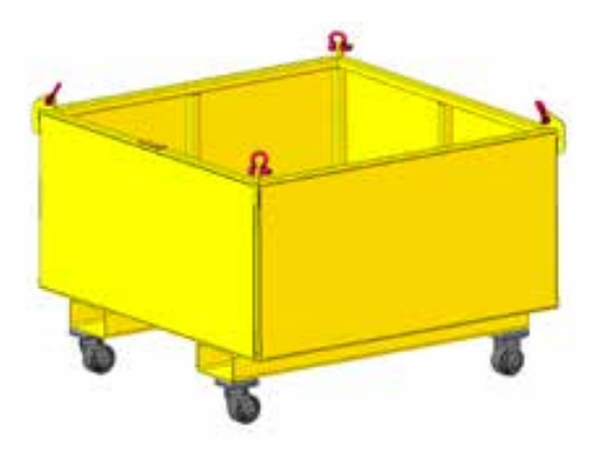 2,500# 48" MATERIAL BASKET W/ CASTERS NOT FOR PERSONNEL LIFTING (23955)