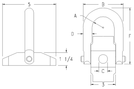 1-1/2 in Pivot Lifting Plate 10,000 lbs WLL (44419)