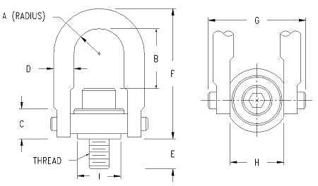 M6 x 1.00 Swivel Hoist Ring 250 kg WLL (46910)