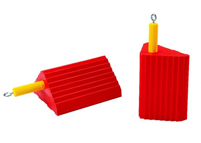 Urethane Wheel Chock 6 Lbs 10" X 8.5" X 5"" Orange With Yellow Handle (UC-1400-6)