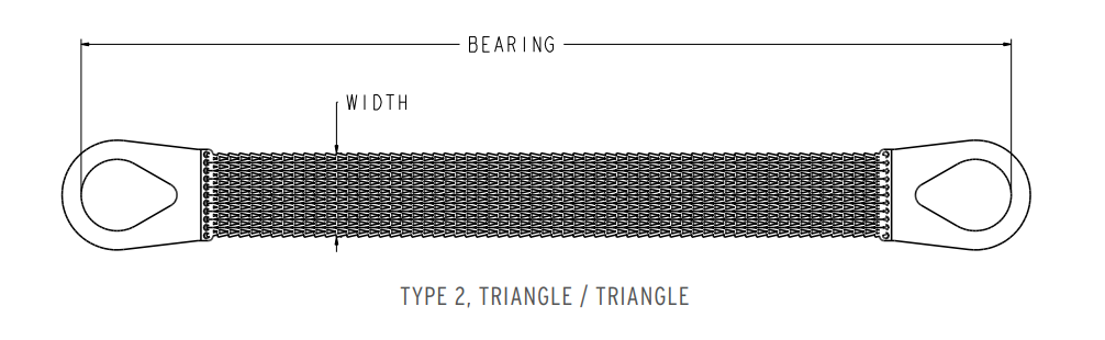 2,300# WLL VERTICAL & CHOKER TRI-TRI WIRE MESH SLING 2X3' (WMTT2-3)