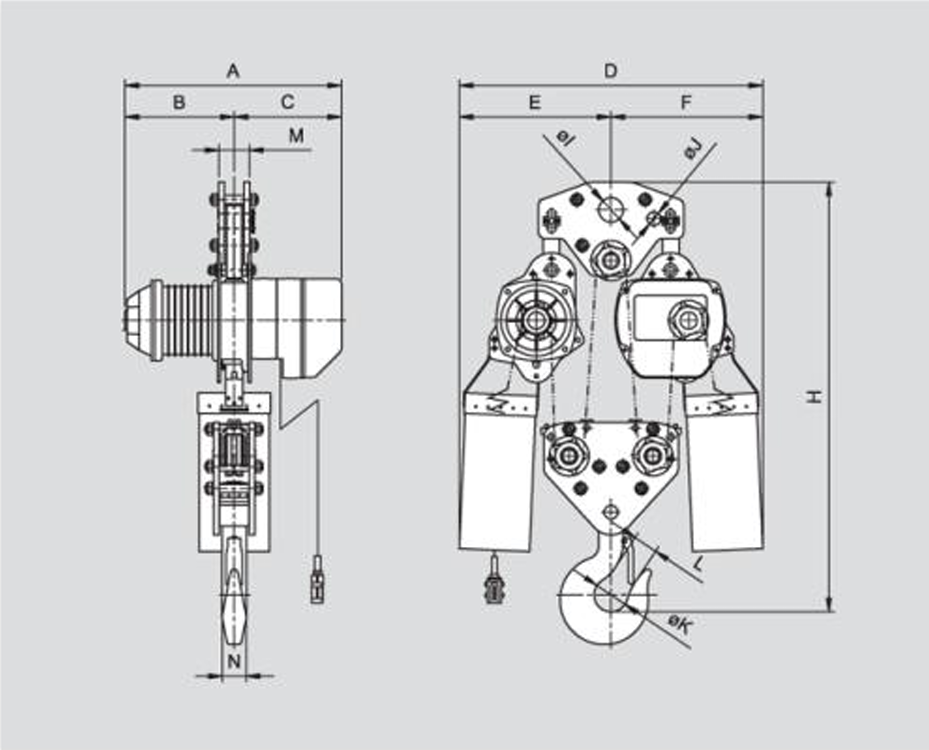 S Series Electric Chain Hoist 22,000 lbs WLL (YSS-1000)