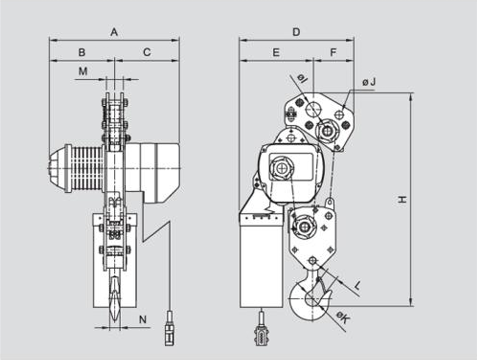 S Series Electric Chain Hoist 16,500 lbs WLL (YSS-750)