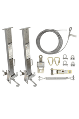 100' SteelGrip® Temporary Cable HLL System and Stanchions with 18" beam clamps (60310018)