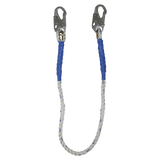 4' Rope Restraint Lanyard, Fixed-length with Steel Snap Hooks (8154)
