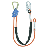 Tower Climber® Rope Positioning Lanyard with Aluminum Adjuster with Steel Snap Hook and Carabiner (8165B)