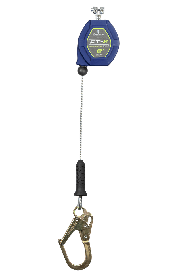 8' FT-X™ Cable Class 2 Leading Edge Personal SRL-P, Replacement-leg with Steel Mini Rebar Hooks with SpeedLink™ (82808RP0)