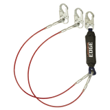 6' Leading Edge Cable Energy Absorbing Lanyard, Double-leg with Steel Snap Hooks (8354LEY)
