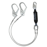 6' ViewPack® Coated Cable Energy Absorbing Lanyard, Double-leg with Steel Connectors (8357Y3)