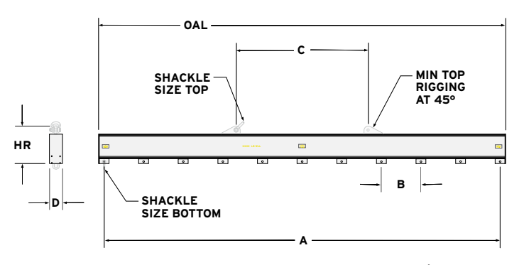10,000 LB WLL X 30' MULTI PICK HD COMBO LIFT BEAM (26119)