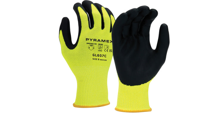 FoamNitrile 13g HPPE HiVis Lime A4 Cut- Large (GL607CL) Per 12