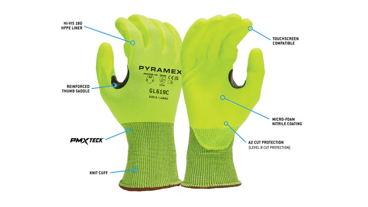 18g A2 HPPE Microfoam Nitrile T/Sc M (GL619CM) Per 12