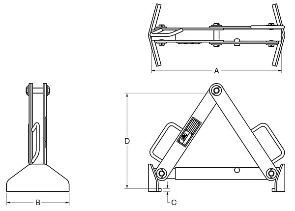 1,000# BARREL BUCKET LIFTER 14" MIN / 20" MAX (16656)