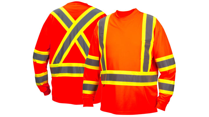 Orange Long sleeve moisture wicking t-shirt in orange - 4X large (RCLTS3120X4) Per 1
