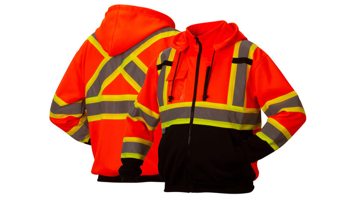 Orange Canadian premium zipper sweatshirt in orange - large (RCSZH3320L) Per 1