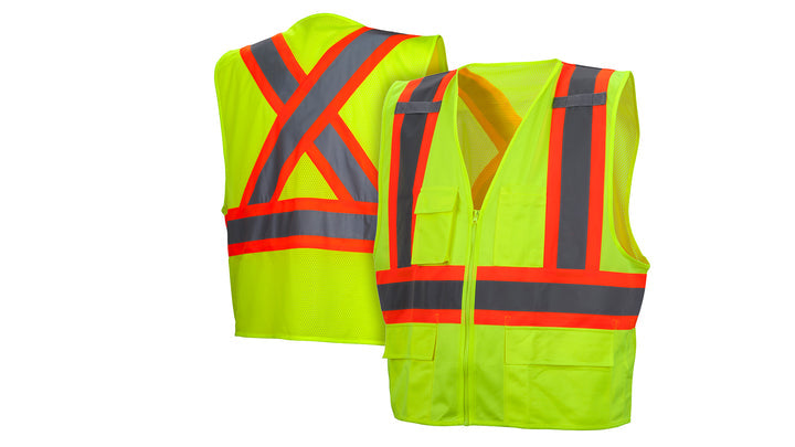 Lime Hi-Vis Lime Vest with Contrasting Reflective Tape - Size 2X Large (RCZ2410X2) Per 1