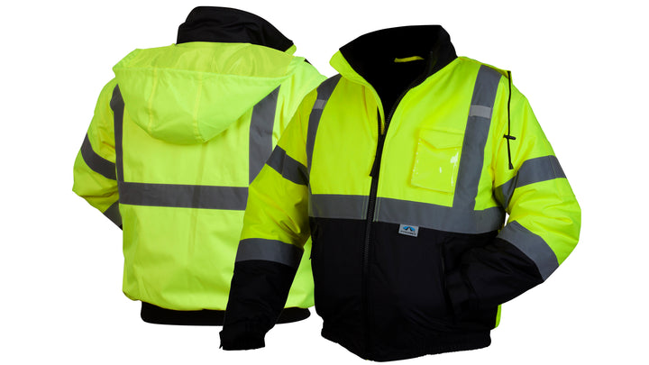 Lime Hi-Vis Lime Bomber Jacket with Quilted Lining- Size 4X Large (RJ3210X4) Per 1