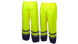 Lime PU/Poly hi vis elastic waist pants - size 2X large (RRWP3110X2) Per 1