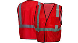 Pink Red Vest- Enhanced Visibility w/Reflect Small - Med (RV1227S-M) Per 5