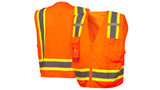 Orange Class 2 Surveyor Vest with Clear Pocket - Orange - Large (RVZ2420CPL) Per 5