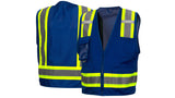 Blue Survey Vest w/clear pocket-Blue-5XL (RVZ2465CPX5) Per 5
