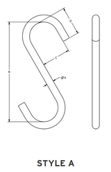 1/2" 795# ALLOY STEEL S HOOK STYLE A 5.5" REACH (14192)