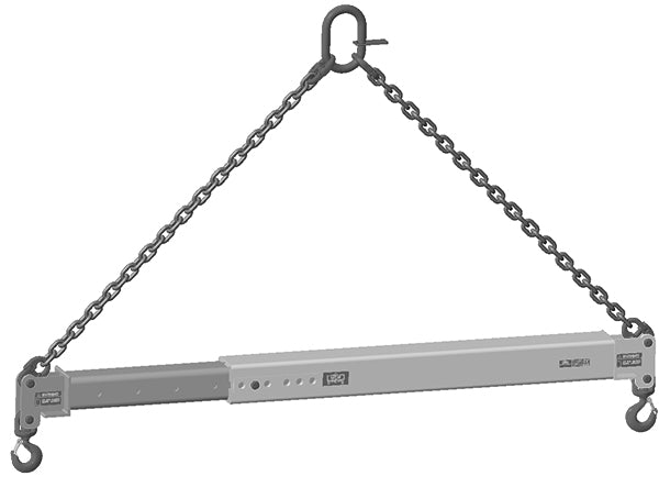 20,000# 6-10' ADJ SPREADER BEAM SWIVEL HOOK CONNECTIONS (12872)
