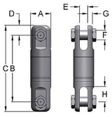 Miller High Pressure Stainless Steel Swivels Model BB-111HP Clevis to Clevis WLL 0.75 tons (BB-111HP)