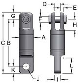Miller Hydro Link Stainless Steel High Pressure Swivels, Model B-152HP Clevis to Eye WLL 1.5 tons