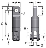 Miller Hydro Link Stainless Steel High Pressure Swivels, Model GG-251HP Eye to Clevis WLL 15 tons