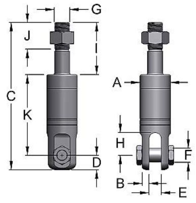 Miller High Pressure Stainless Steel Swivels Model B-311HP Stud to Clevis WLL 1.5 tons (B-311HP)