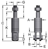 Miller High Pressure Stainless Steel Swivels Model B-311HP Stud to Clevis WLL 1.5 tons (B-311HP)