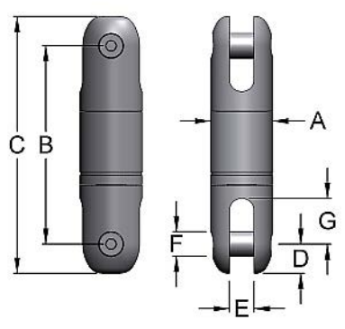 Miller High Pressure Stainless Steel Swivels Model B-414HP Bullet Nose to Bullet Nose WLL 1.5 tons (B-414HP)